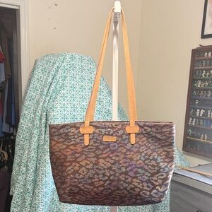 Consuela Leopard Print Tote with Tan Straps